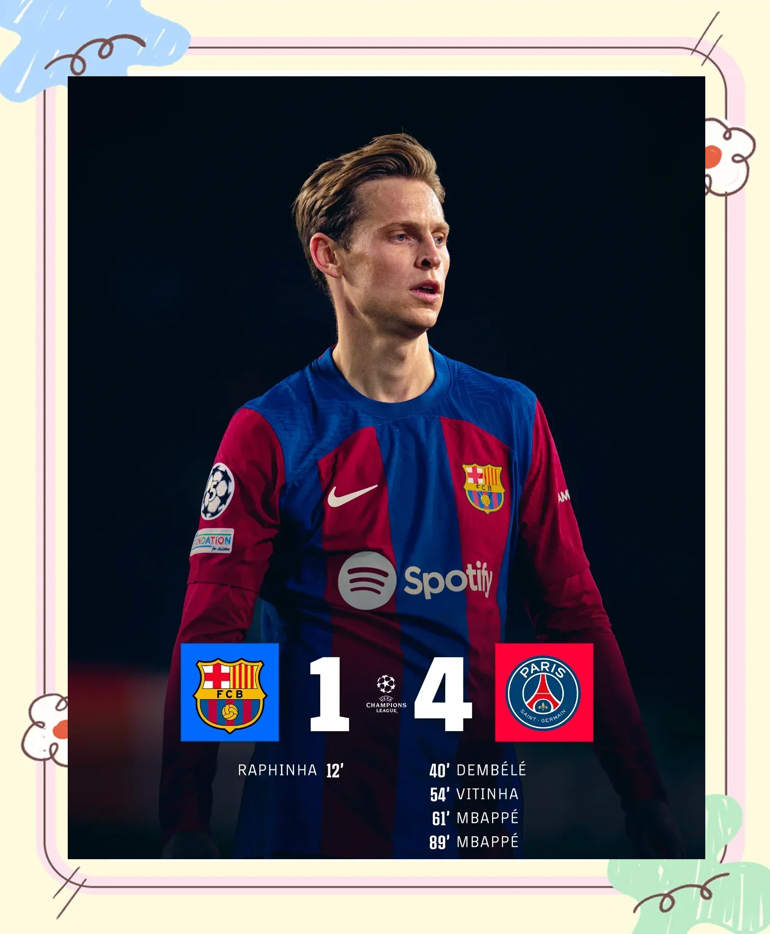 九游游戏盒-巴黎回归首秀大放异彩，巴萨主场球迷高呼名字